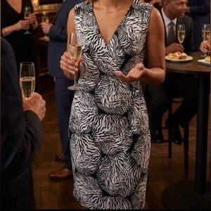 Attention Black and White Zebra Print Dress